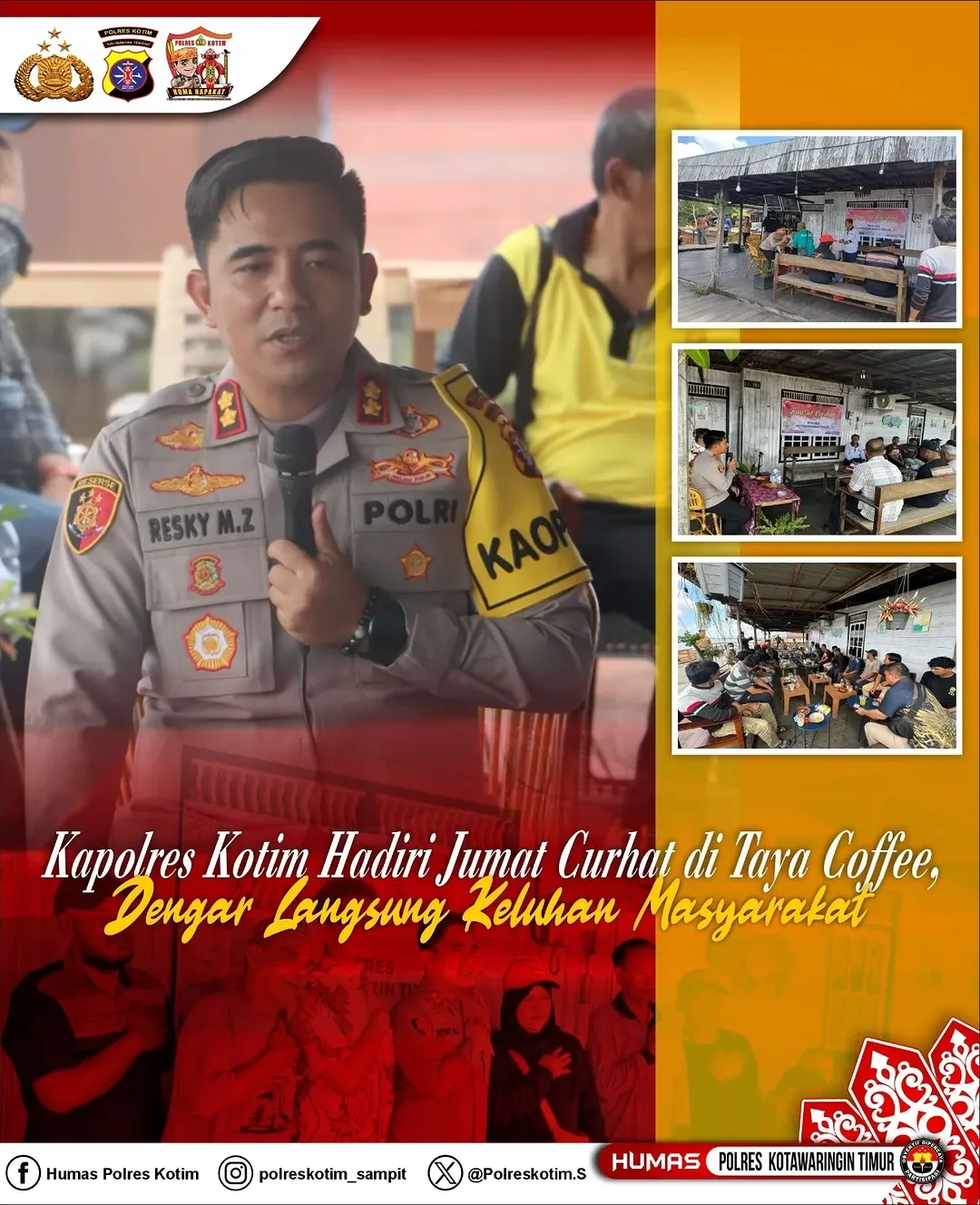 Kapolres Kotim Hadiri Jumat Curhat di Taya Coffee, Dengar Langsung Keluhan Masyarakat.