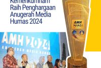 Kementerian Hukum dan Hak Asasi Manusia (Kemenkumham) meraih penghargaan Terbaik II Anugerah Media Humas (AMH) Tahun 2024