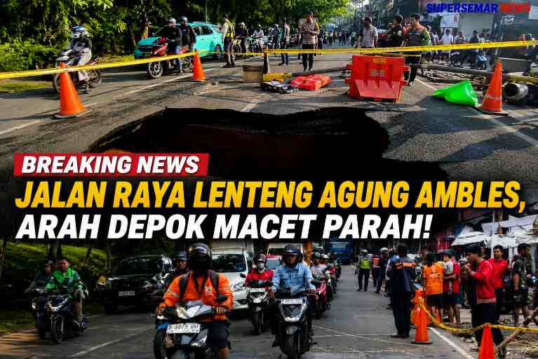 Jalan Lenteng Agung Ambles, Arus ke Depok Macet Parah