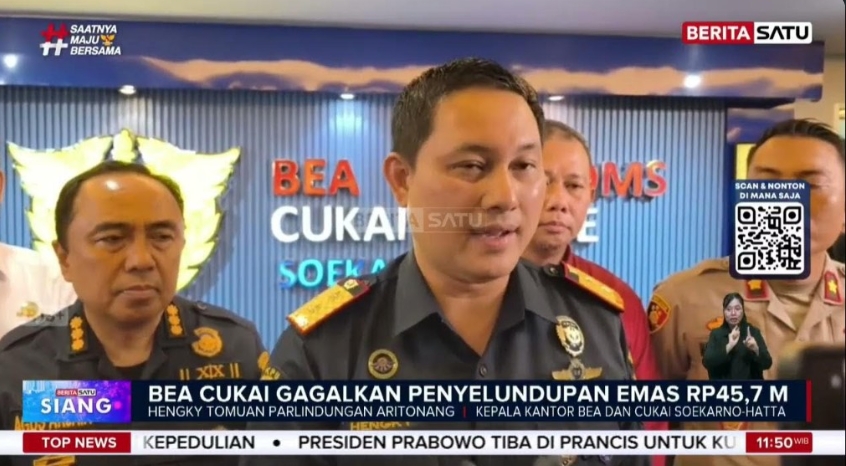 Bea Cukai Soekarno-Hatta Gagalkan Penyelundupan 17,55 kg Emas Senilai Rp 45,7 Miliar