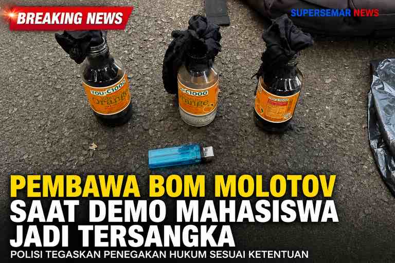 Demo DPR: Pembawa Bom Molotov Jadi Tersangka, Polisi Tegas
