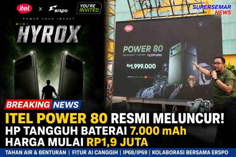 itel POWER 80 Resmi Meluncur, HP Tangguh 7000 mAh Rp1,9 Juta